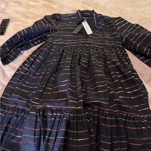 Black Halo Kids Dress - Black with Multicolor Stripes womens no kids